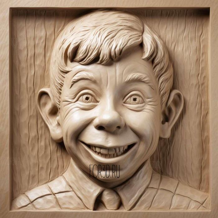 Alfred Neuman 3 stl model for CNC